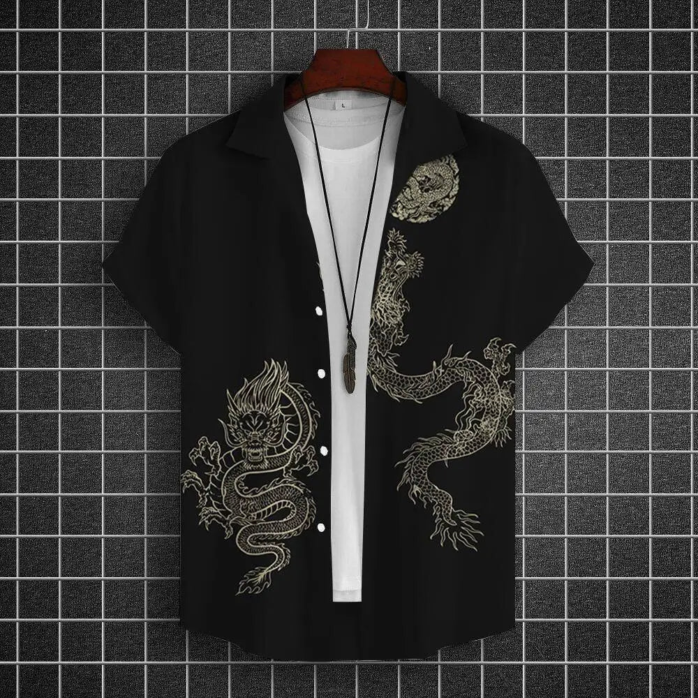 Chemises à manches courtes pour hommes, vêtements graphiques Y-Dragon, chemises 3D, streetwear décontracté, mode, été, déclin, chemisier masculin, 2024