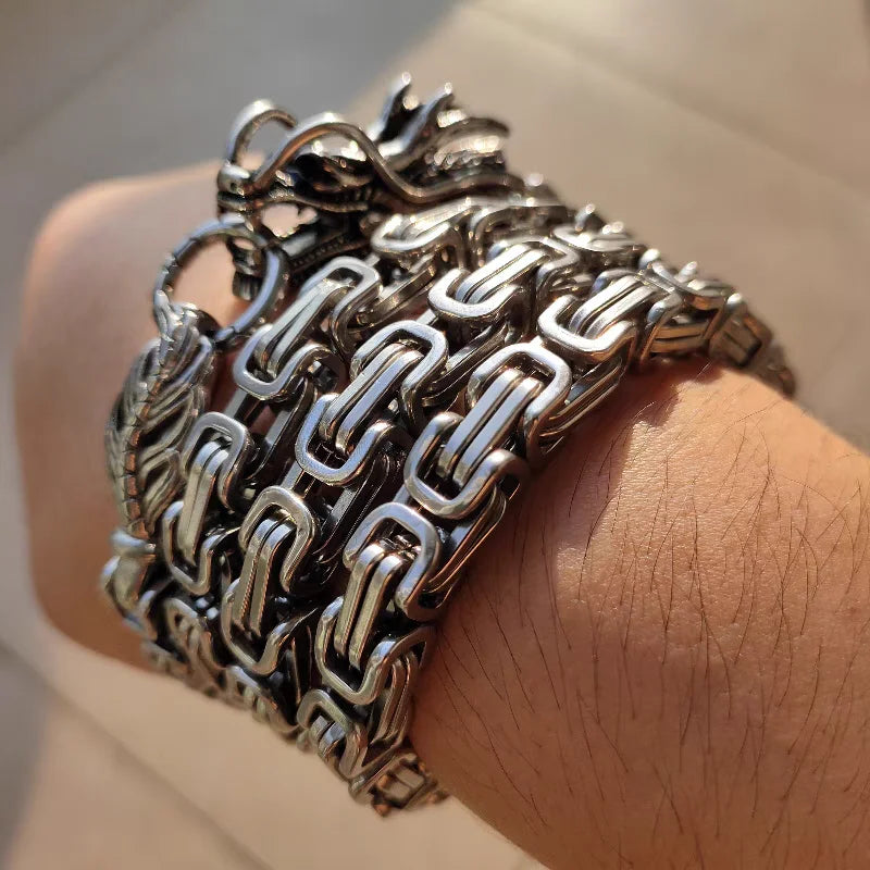 Bracelets en forme de tête de dragon pour hommes, fouet d'autodéfense, collier en acier au titane, bijoux de mode, gadgets de taille, cadeaux sympas, EDC