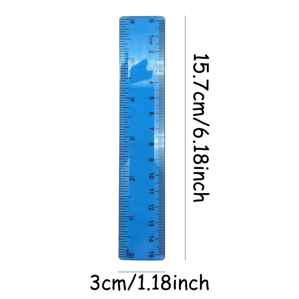 Ensemble de 6 règles de 15cm, règle droite en plastique couleur bonbon
