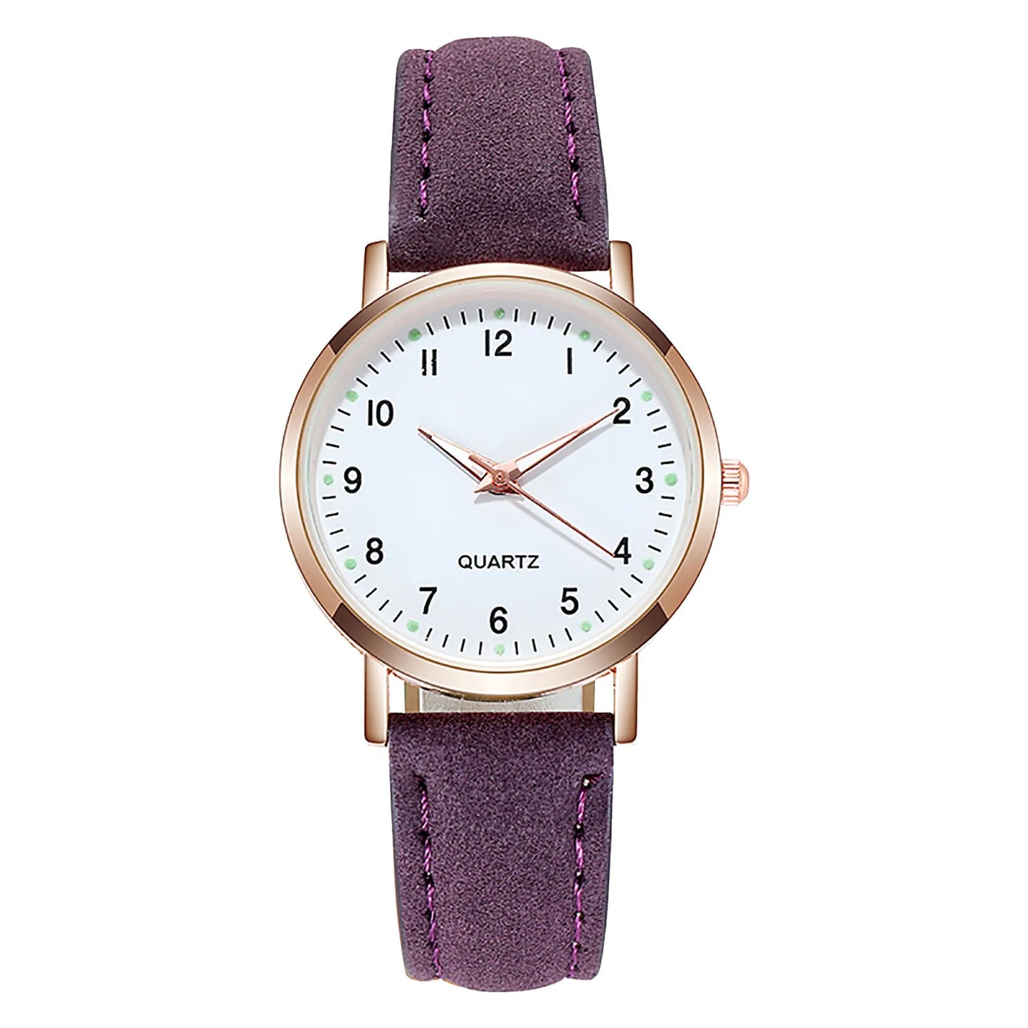 Montre-bracelet en cuir Shoous pour femme, montre simple à quartz élégante,