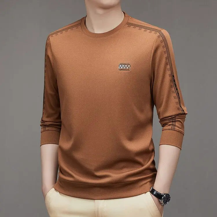 Sweat à capuche minimaliste à col rond pour homme, étiquette rayée, décontracté, confortable, polyvalent, mode printemps et automne, nouveau, 2023
