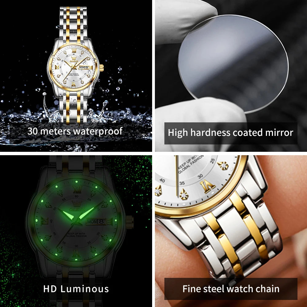 OLEVS 5513X montre pour femme montre à Quartz originale étanche lumineux jour Date montres parfumé