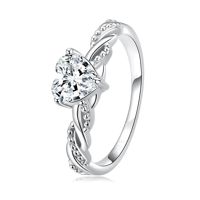 WOSTU-Bague empilable en argent regardé 100% pour femme, bijoux à la mode, cadeau original, souhait scintillant, chaud, 925, XCH7649