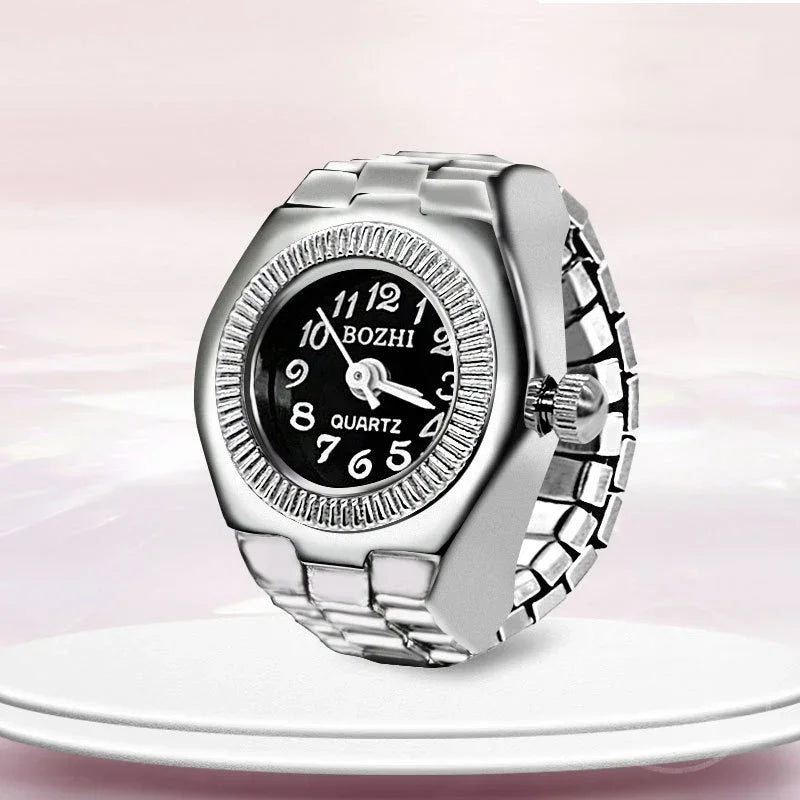 Montre de doigt punk vintage pour hommes et femmes, mini bracelet élastique,