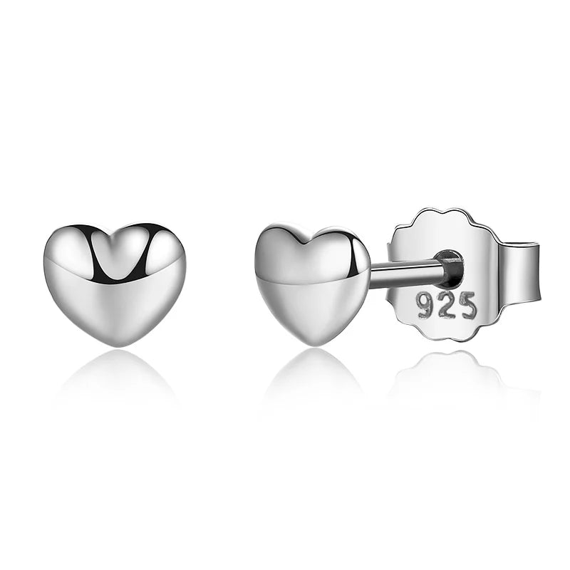 WOSTU boucles d'oreilles cœur fleur 100% argent Sterling 925 perle petites boucles d'oreilles pour femmes mariage fiançailles bijoux cadeaux