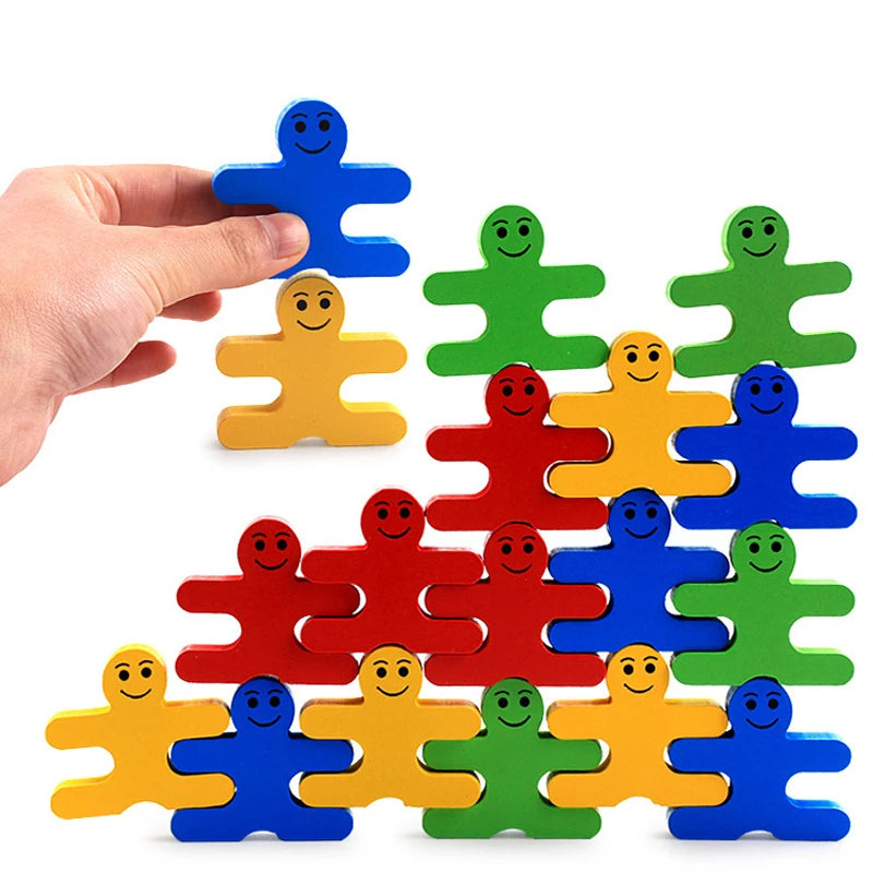 Blocs de méchant d'équilibre en bois, jouets Montessori pour les tout-petits, jouets éducatifs à empiler pour les motricité Fine, l'observation et la correspondance