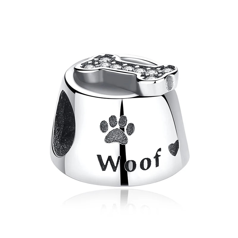 Original 925 en argent Sterling breloque perle amour chien chat patte Panda luciole pendentif breloques idéal pour bracelet colliers femmes bijoux