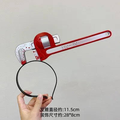 Accessoires d'horreur d'halloween, faux hache de sang, scies, couteau, bandeau pour fête d'halloween, mascarade, accessoires de méfait, décoration