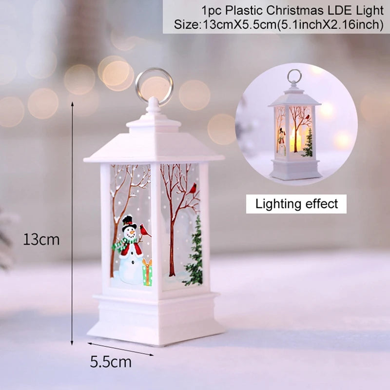 Lanterne de noël lumineuse, décorations de joyeux noël pour la maison, ornements d'arbre de noël 2024, cadeaux de noël, nouvel an 2025