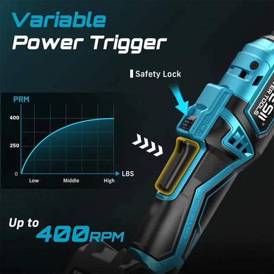 Seesii 6.3 ''kit de clé à cliquet électrique étendue 21V 3/8" clé électrique sans fil clé d'angle 80Nm pour broche de batterie Makita 18V