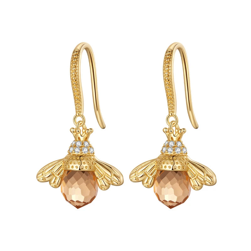 Bamoer – boucles d'oreilles en forme d'abeille jaune pour femmes, en argent Sterling 925, en forme d'insecte, bijoux fins, cadeau, offre spéciale, SCE149