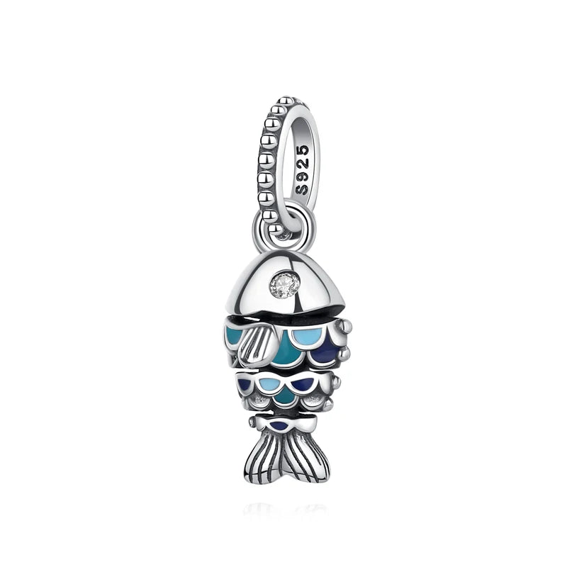 Original 925 en argent Sterling breloque perle amour chien chat patte Panda luciole pendentif breloques idéal pour bracelet colliers femmes bijoux