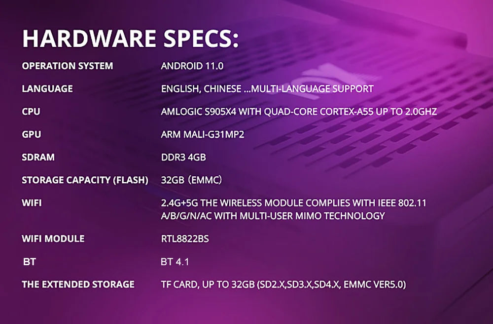 TOBERY Amlogic S905Tage Smart TV Box Android 11 4GB/32GB 2 Steroids R 1000M Wifi BT4.1 Support AV1 4K Set Top Box Wholesale