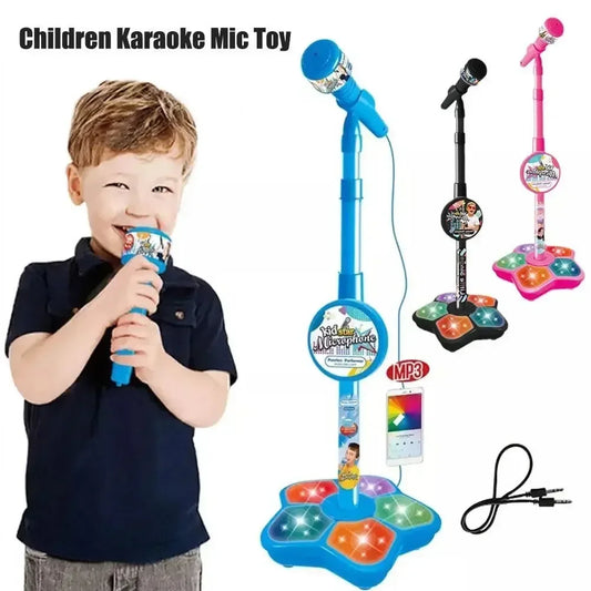 Microphone pour enfants avec support, chanson de karaoké, micro Vertical, Instrument de musique, jouets éducatifs d'entraînement cérébral, cadeau d'anniversaire pour fille et garçon