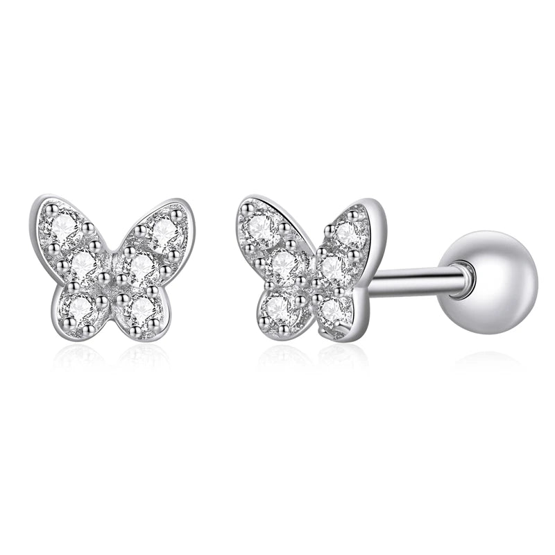 WOSTU boucles d'oreilles cœur fleur 100% argent Sterling 925 perle petites boucles d'oreilles pour femmes mariage fiançailles bijoux cadeaux
