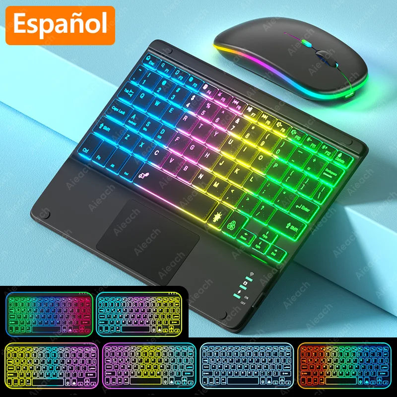 Clavier Android pour tablette rétroéclairée Rechargeable