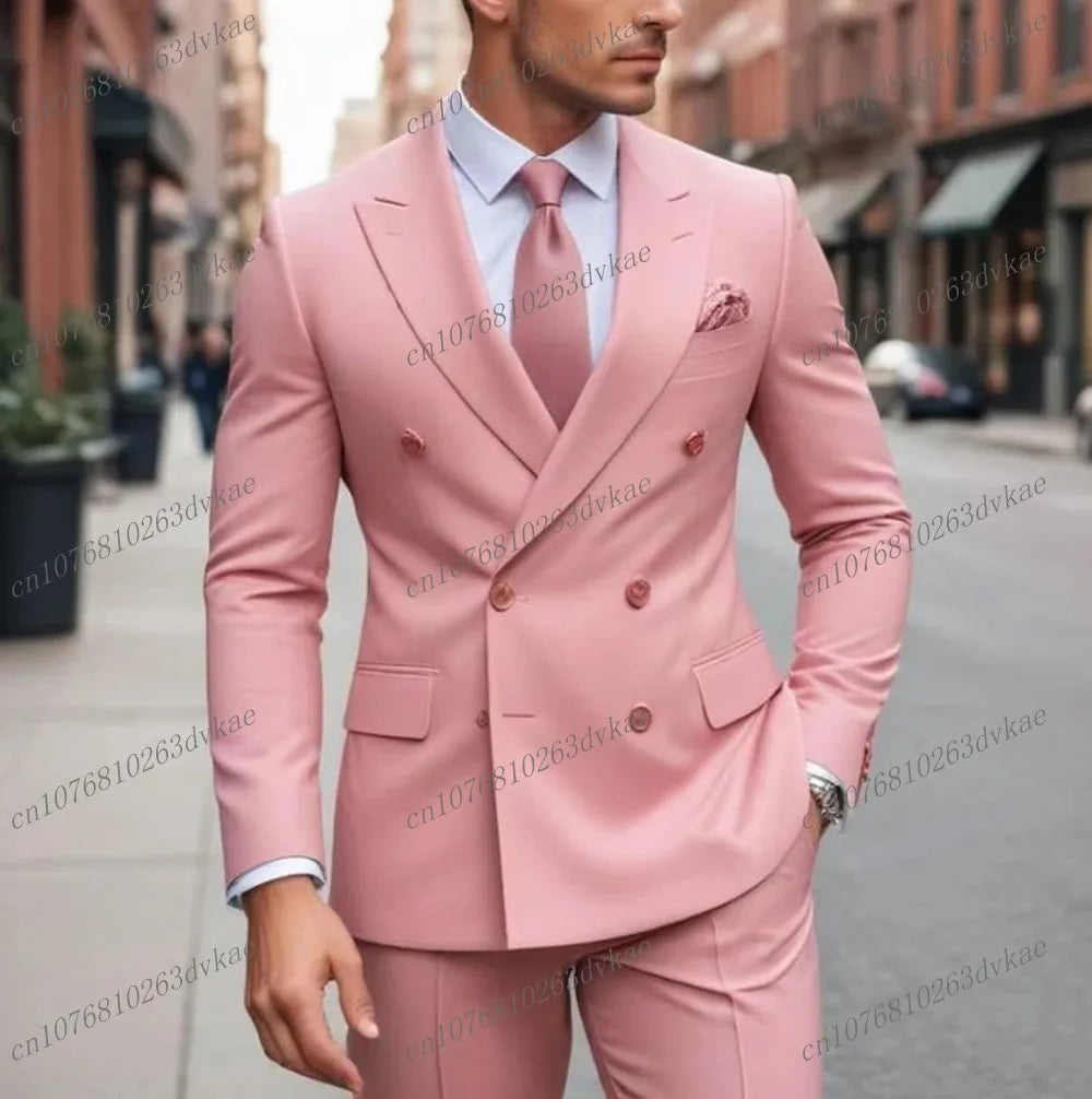Nouveau Orange mode affaires hommes costume marié Groomsman fête de mariage bal mâle Occasion formelle Tuxedos 2 pièces ensemble Blazer pantalon