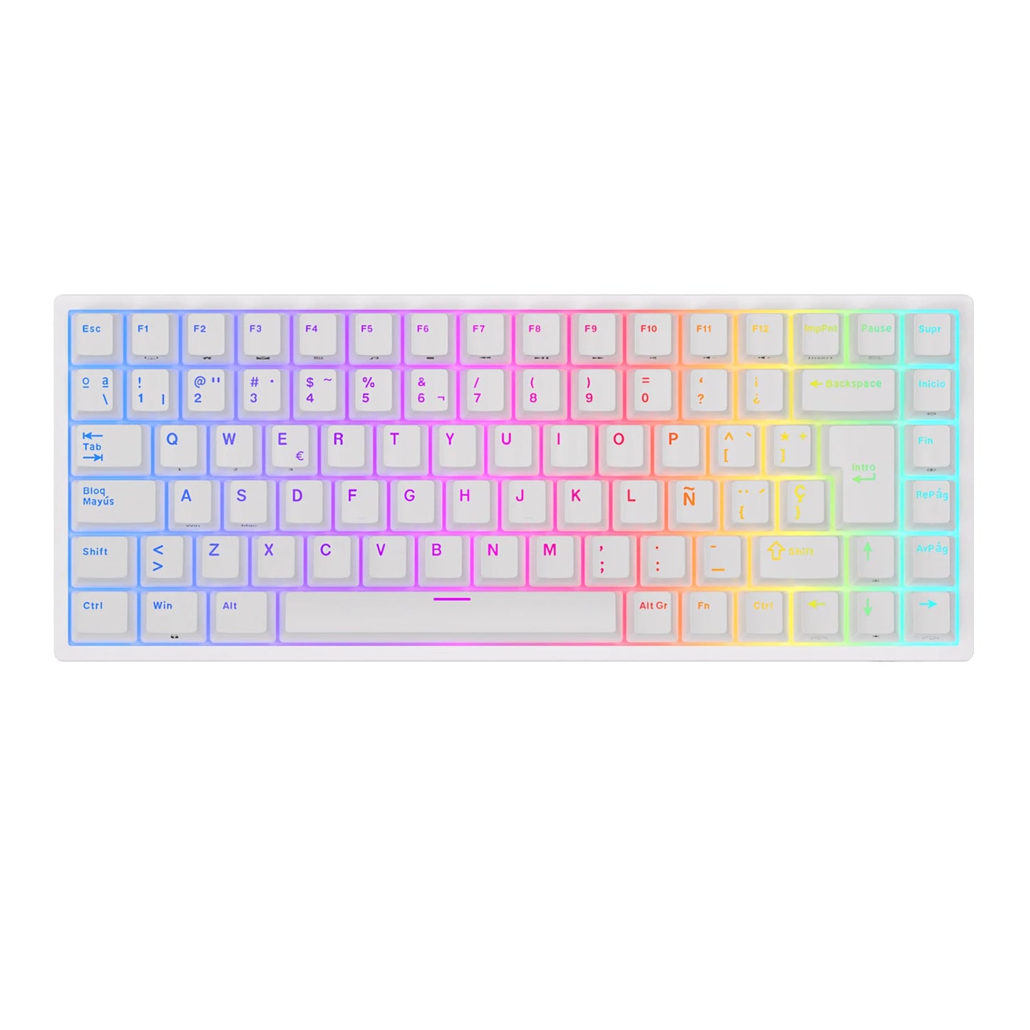 RK84 RK ROYAL KLUDGE clavier de joueur sans fil espagnol brésilien Tri-mode BT5.0/2.4G/USB-C 75% clavier mécanique Bluetooth rvb