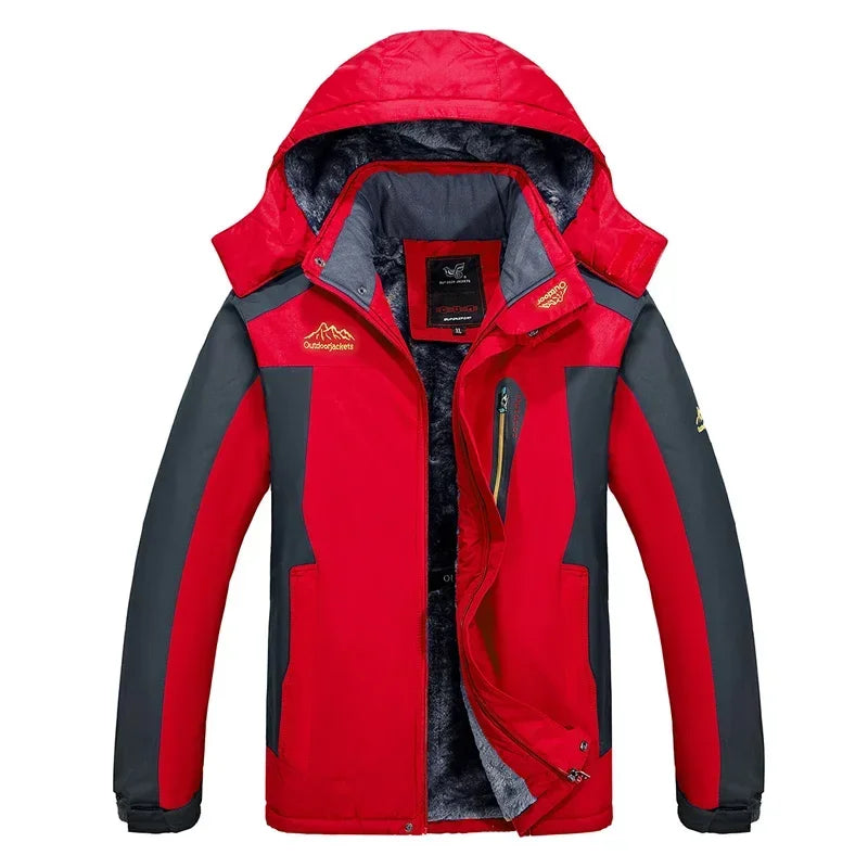 Coupe-vent homme grande taille 8XL 9XL veste d'hiver hommes imperméable coupe-vent velours chaud Parka manteau tourisme montagne neige pardessus