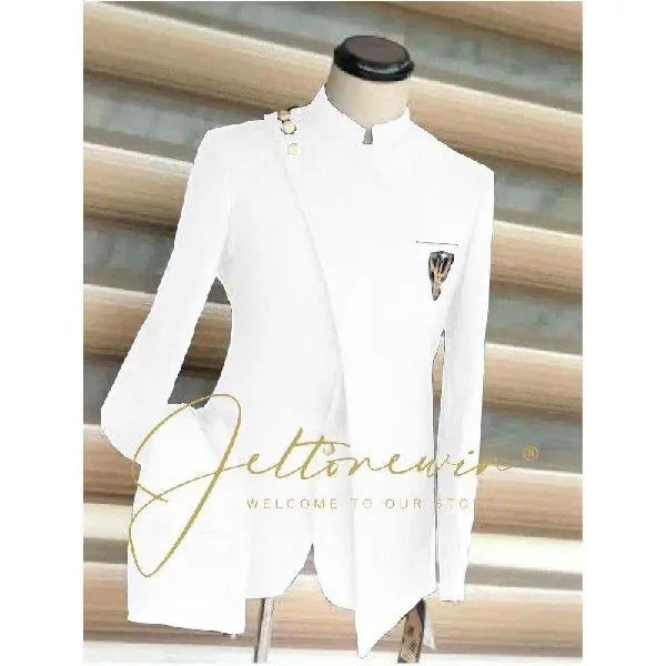 Costume européen et américain pour hommes, grande taille, col montant et col incliné, robe d'affaires, Banquet, Cocktail, robe d'hébergement, ensemble deux pièces