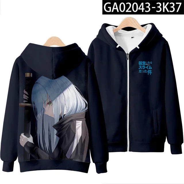 Sweats à capuche Anime Rimuru Tempest pour hommes et femmes, sweat à manches longues, vêtements Streetwear, costume Cosplay