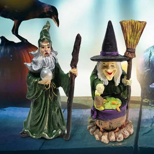 Figurine de Sorcière d'Horreur d'Halloween, Ornements de Décoration de Bureau, Bricolage pour ix, Jardin, Joyeuses Vacances d'Halloween, Décor de Bar
