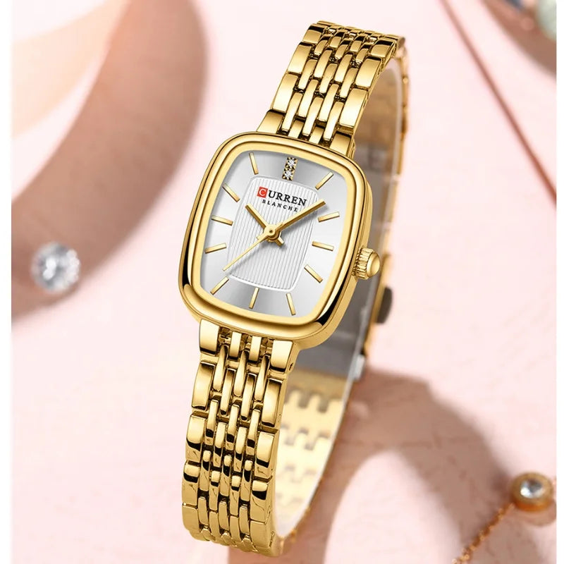 CURRN 9093 montres à Quartz carrées de luxe pour femmes en acier inoxydable 3ATM