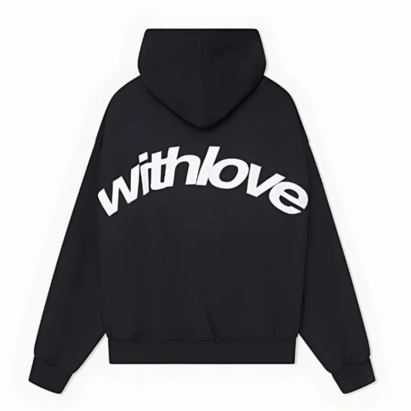 2025 Sweat à capuche imprimé pour hommes et femmes, simple et polyvalent, transfrontalier européen et américain, marque tendance ample rétro américaine