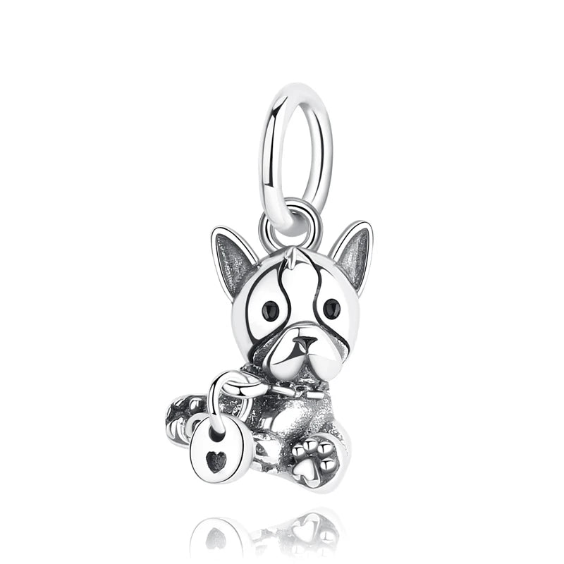 Original 925 en argent Sterling breloque perle amour chien chat patte Panda luciole pendentif breloques idéal pour bracelet colliers femmes bijoux