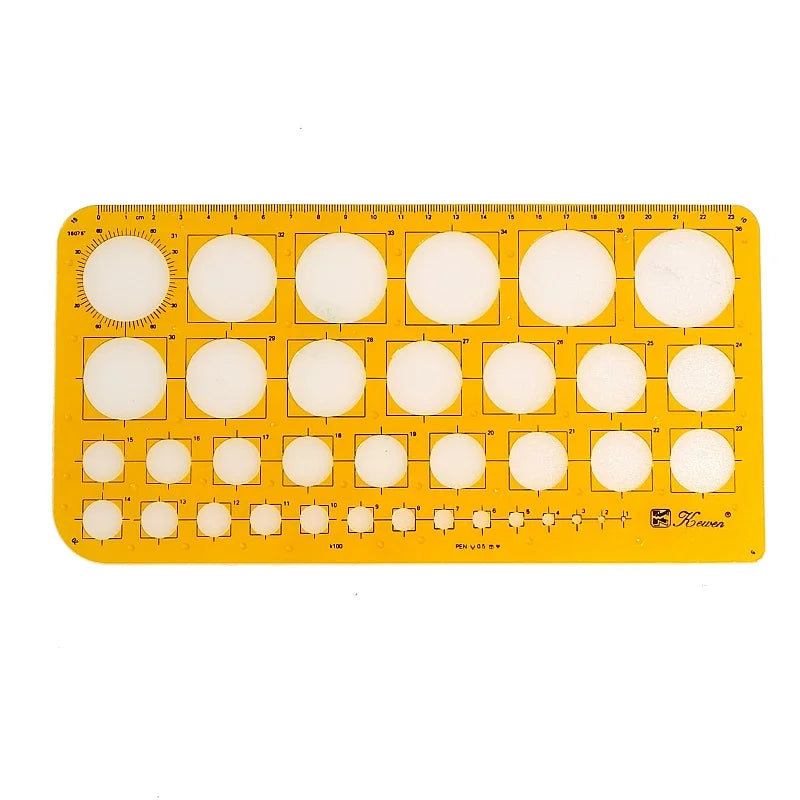 règles pochoirs jaune