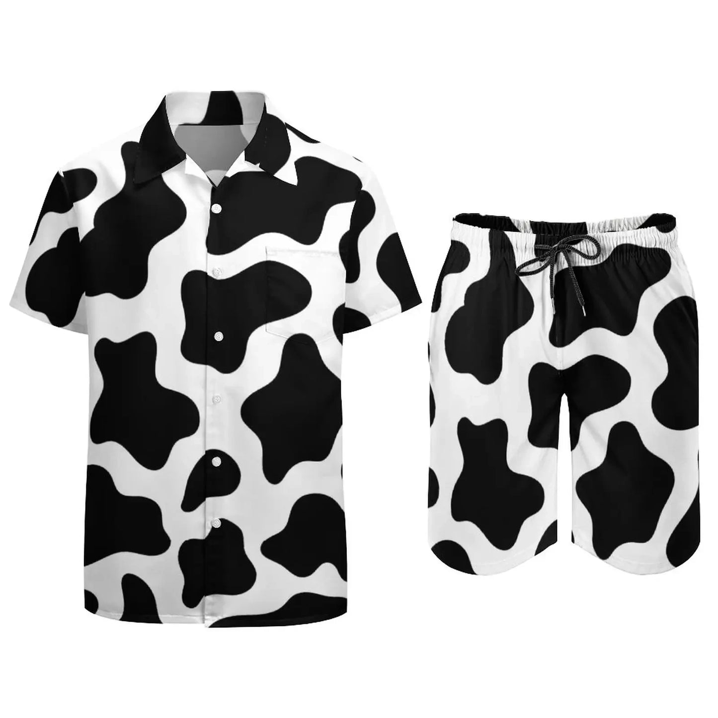 Ensemble champignon magique psychédélique pour hommes, chemise décontractée imprimée en 3D, short de plage surdimensionné, ensemble 2 pièces, costumes hawaïens pour vacances