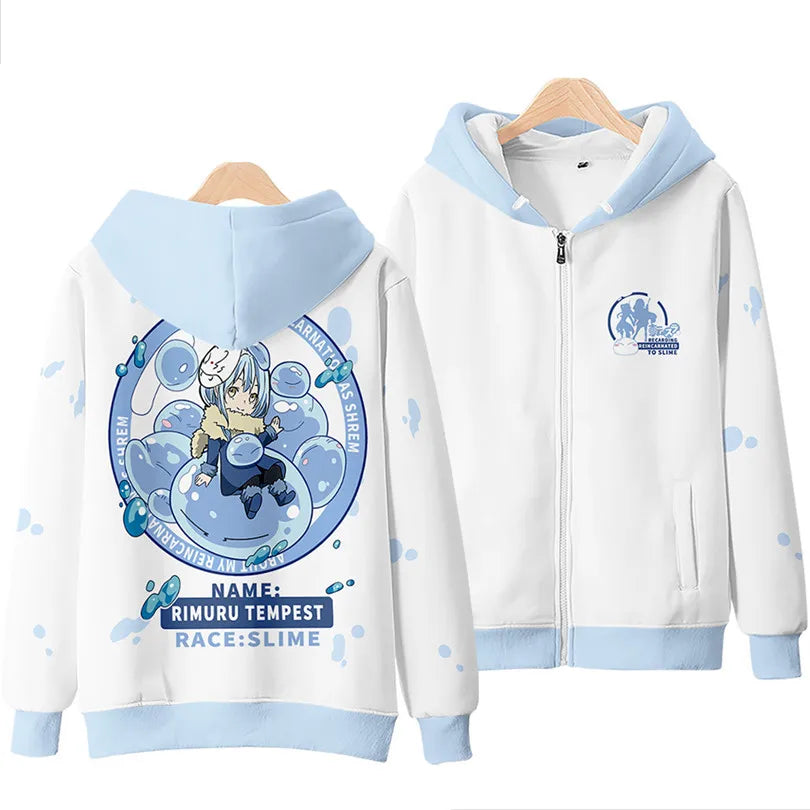 Sweats à capuche Anime Rimuru Tempest pour hommes et femmes, sweat à manches longues, vêtements Streetwear, costume Cosplay