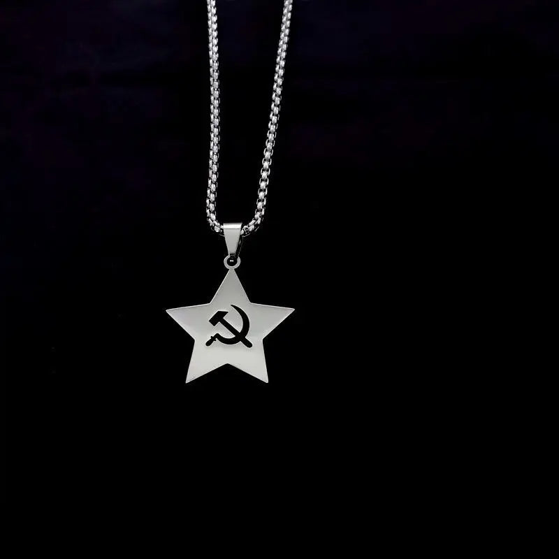 Collier pendentif URSS Faith pour hommes et femmes, étoile à cinq branches, bijoux fantaisie, gadgets JOBoy EDC, cadeaux pour les amoureux, hommes, femmes, filles