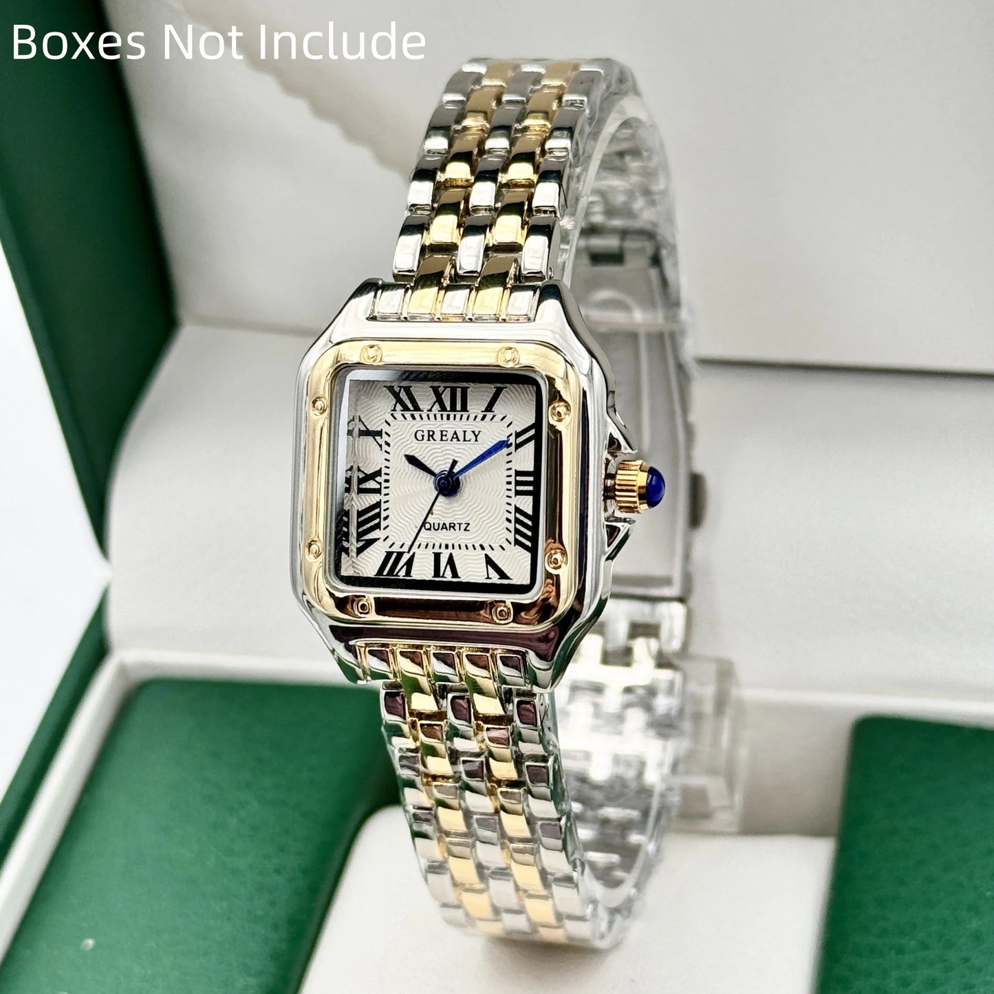 montre lumière or acier inoxydable montres à Quartz