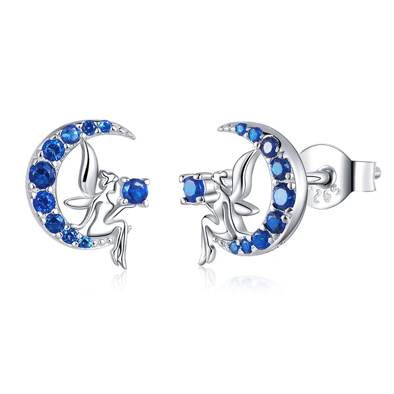 WOSTU boucles d'oreilles cœur fleur 100% argent Sterling 925 perle petites boucles d'oreilles pour femmes mariage fiançailles bijoux cadeaux