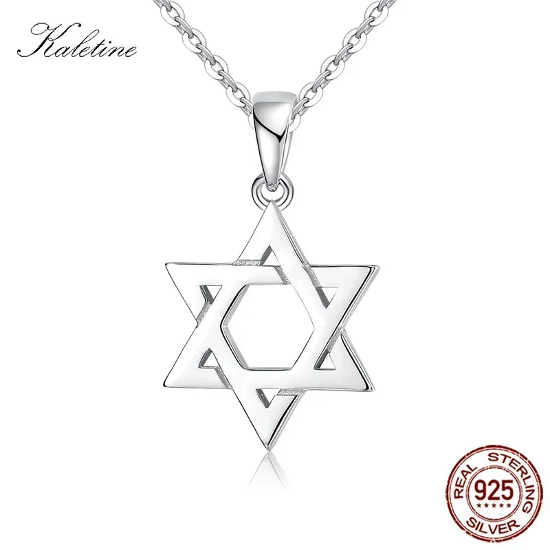Collier en argent Sterling 925 pour hommes et femmes, étoile de David juive Magen, israël, Judaica, bijoux hébraïques, pendentifs Hanukkah, couleur or
