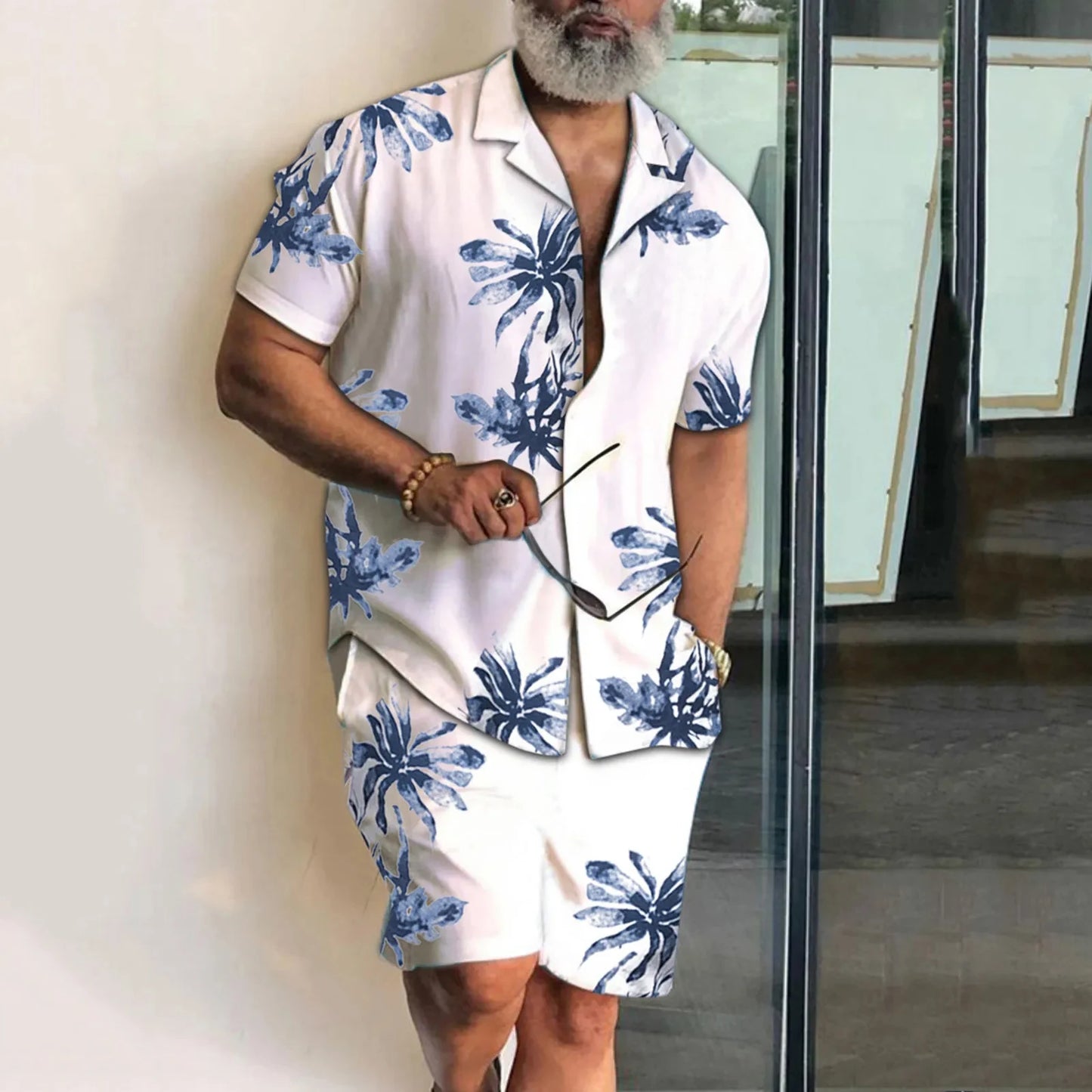AMP Tree-Ensemble deux pièces pour hommes, chemises et shorts College en 3D, vêtements de plage unisexes, chemise à revers hawaïenne, olympiques à la mode, 2 pièces