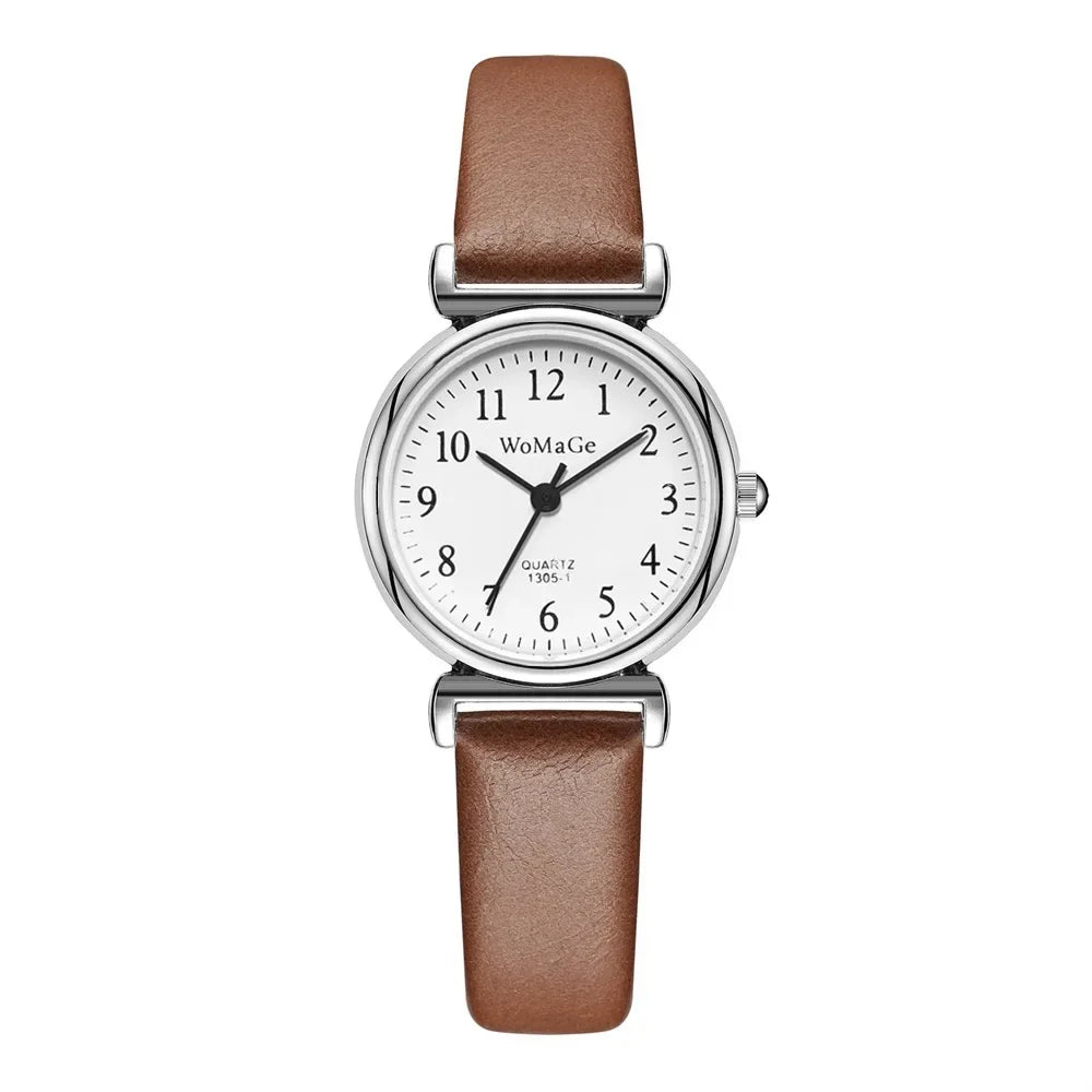 Femmes montres Vintage petit cadran montre bracelet en cuir doux décontracté dames Quartz horloge montres