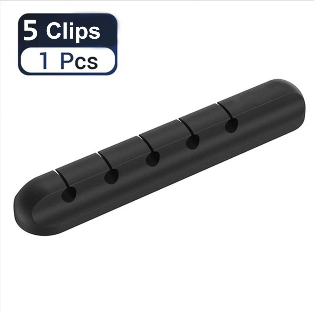 Enrouleur de câble USB en silicone, clips de gestion bien rangés