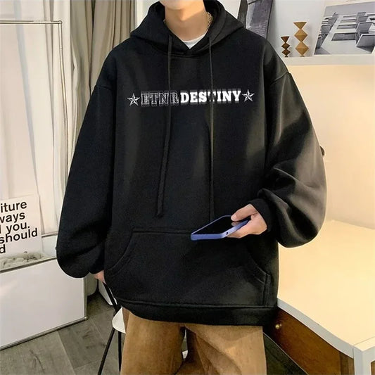 Automne polaire surdimensionné sweats à capuche pour hommes Hip Hop lettre imprimé sweats à capuche 2025 nouveau Y2K Streetwear pull à capuche