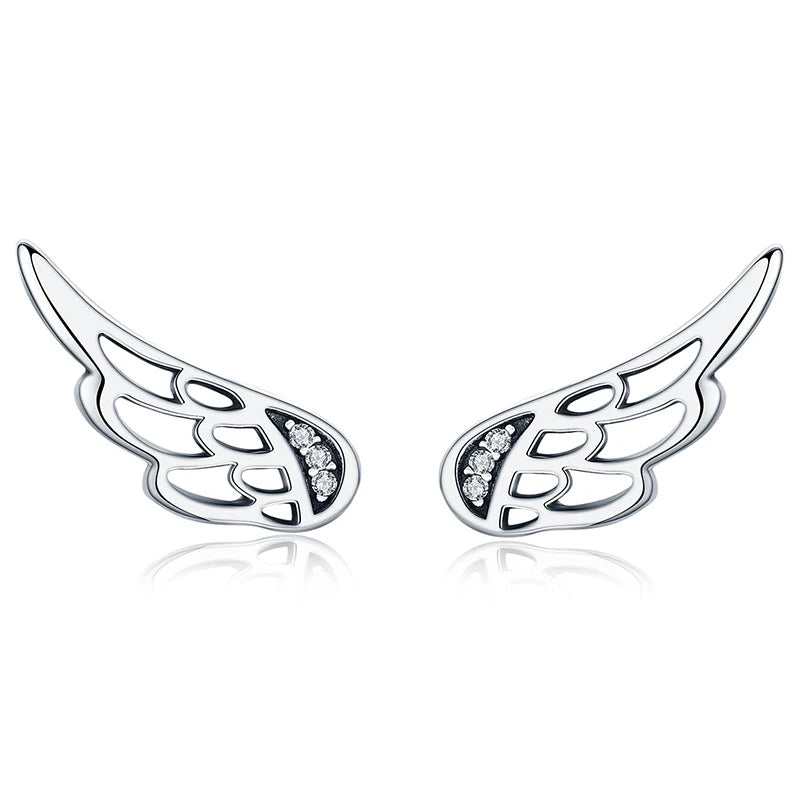 WOSTU boucles d'oreilles cœur fleur 100% argent Sterling 925 perle petites boucles d'oreilles pour femmes mariage fiançailles bijoux cadeaux