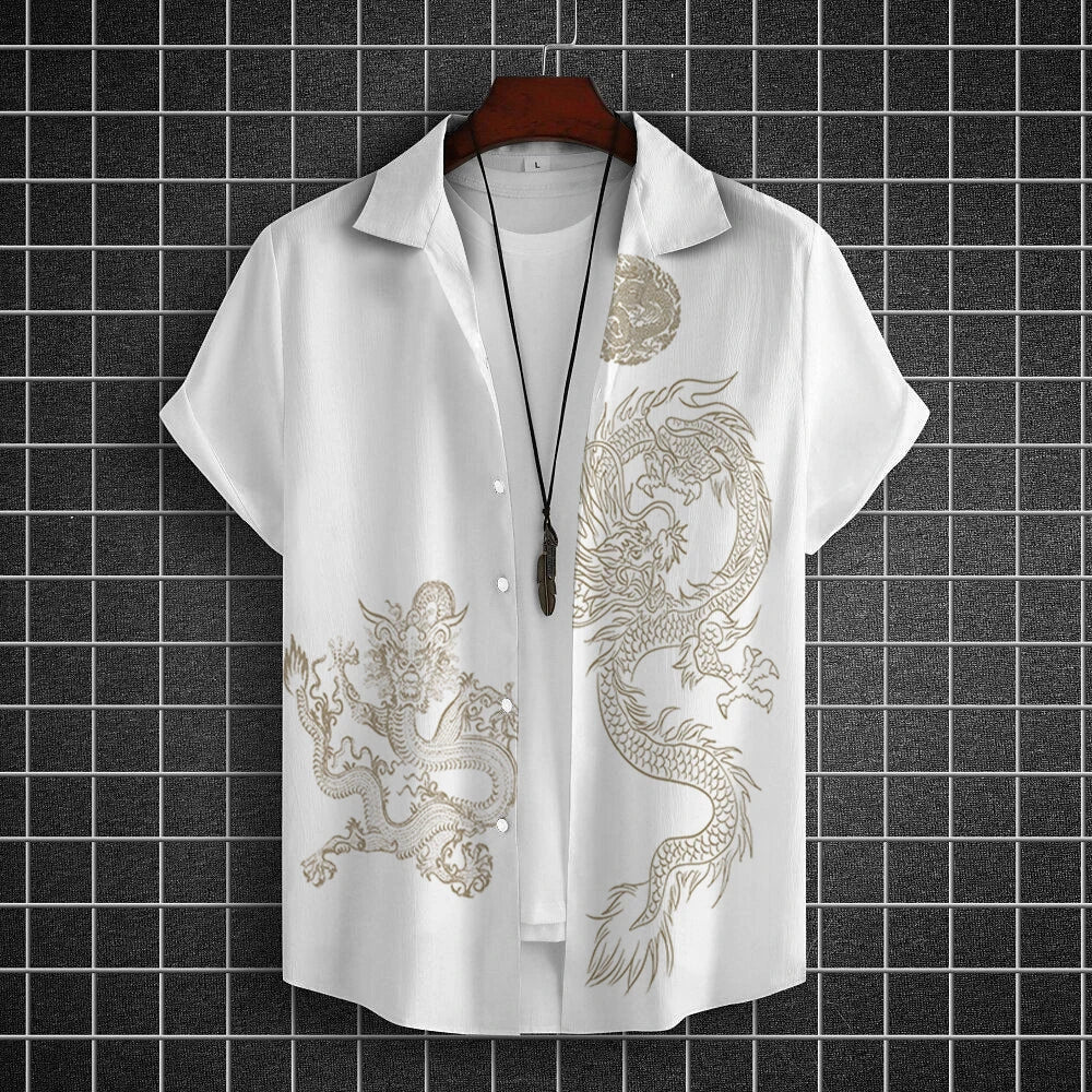 Chemises à manches courtes pour hommes, vêtements graphiques Y-Dragon, chemises 3D, streetwear décontracté, mode, été, déclin, chemisier masculin, 2024