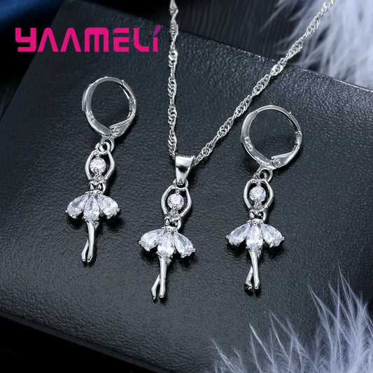 SYAAMELI – ensemble de bijoux pour femmes, bijoux, cadeaux, Design de danseuse de Ballet, collier, cerceau, boucles d'oreilles, fête