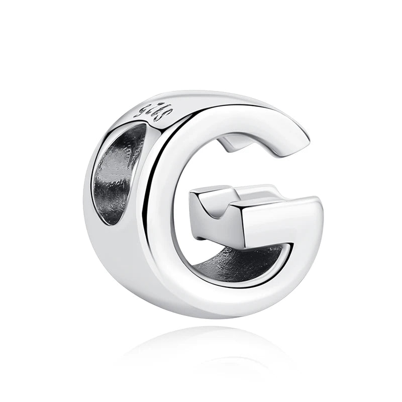 925 argent Sterling breloque perle Vintage Alphabet A-Z lettre pendentif breloques ajustement marque Bracelets colliers femmes bijoux à bricoler soi-même