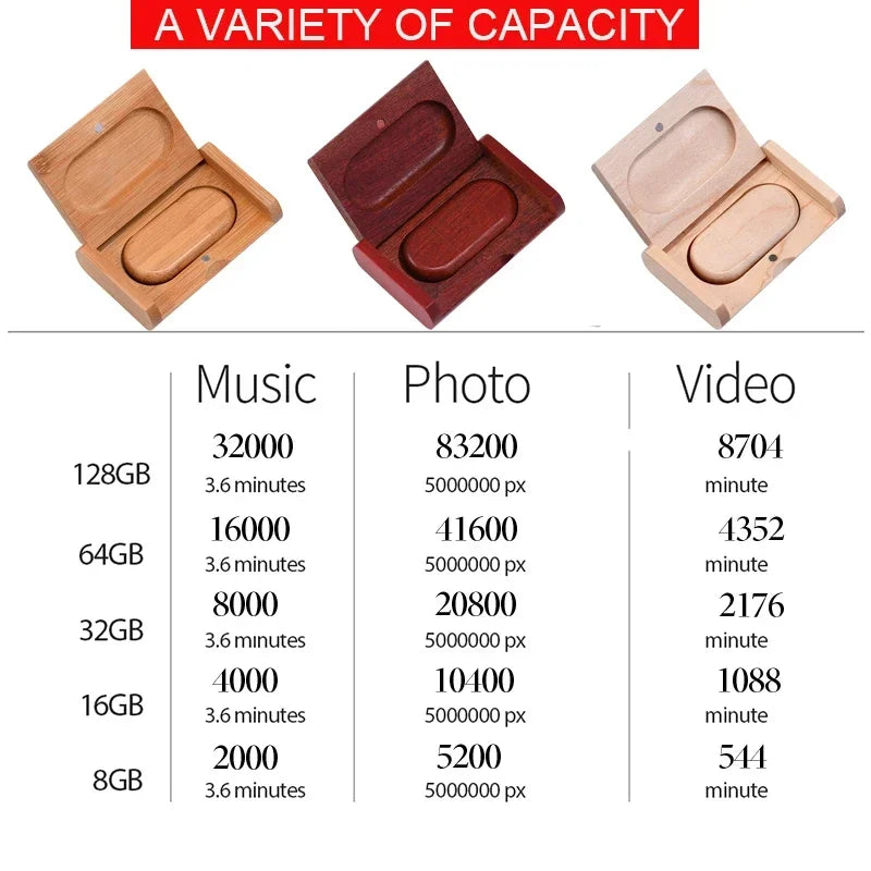 clé USB JASTER en bois graver