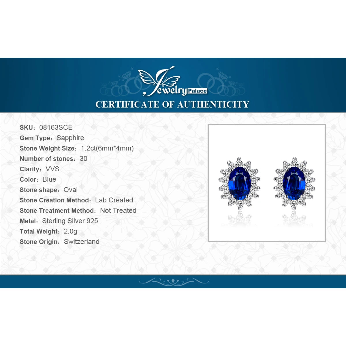 JewelryPalace – boucles d'oreilles en argent Sterling 925, saphir bleu, rubis, améthyste naturelle, grenat, péridot, topaze,
