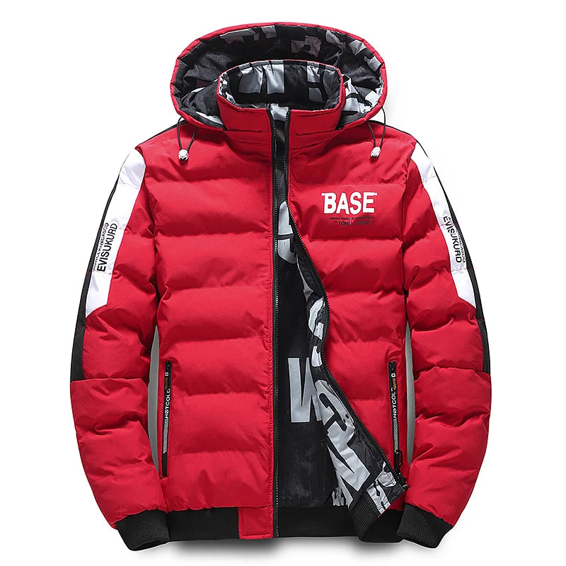 Double face vêtements d'extérieur hommes nouveau coton rembourré Parkas hommes automne hiver veste marque chaud confortable doudoune amovible chapeau