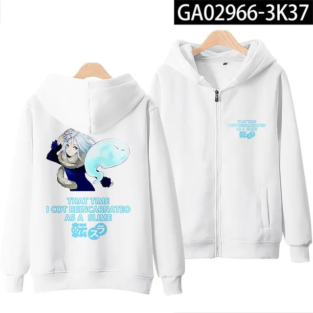 Sweats à capuche Anime Rimuru Tempest pour hommes et femmes, sweat à manches longues, vêtements Streetwear, costume Cosplay