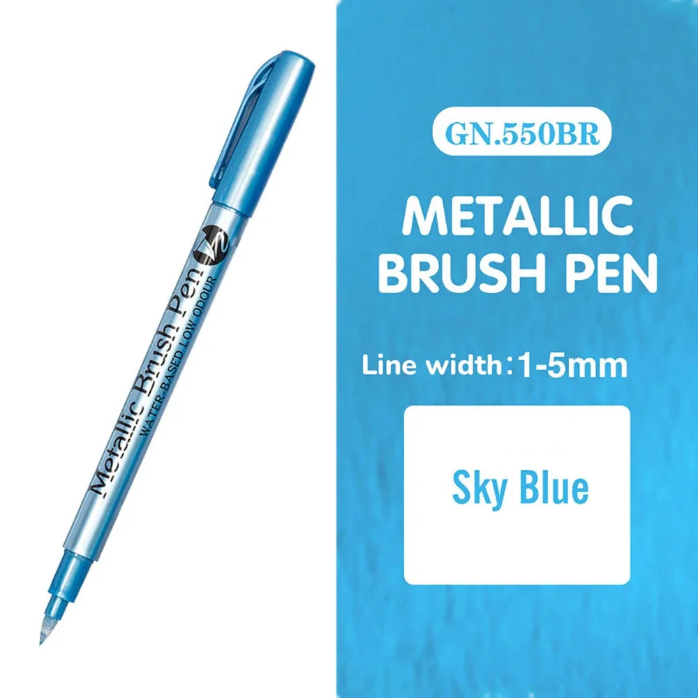 Stylos marqueurs métalliques 12 couleurs,