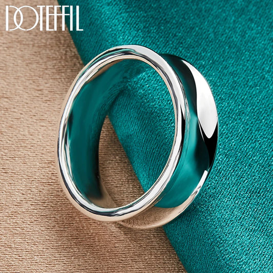 DOTEFFIL – bague Concave lisse Simple en argent Sterling 925 pour femmes,